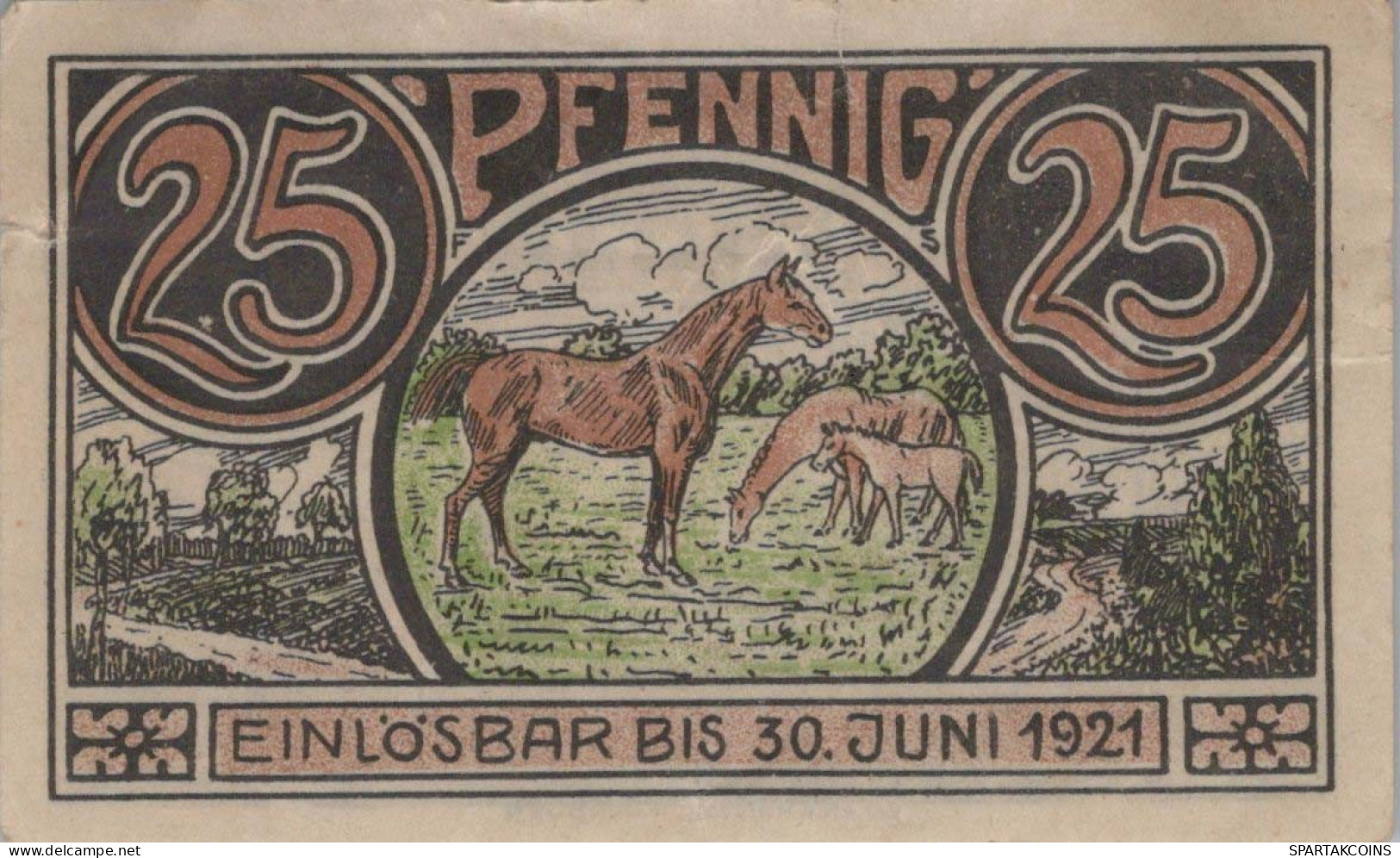 25 PFENNIG 1921 Stadt WINSEN Hanover UNC DEUTSCHLAND Notgeld Banknote #PC341 - [11] Emissions Locales