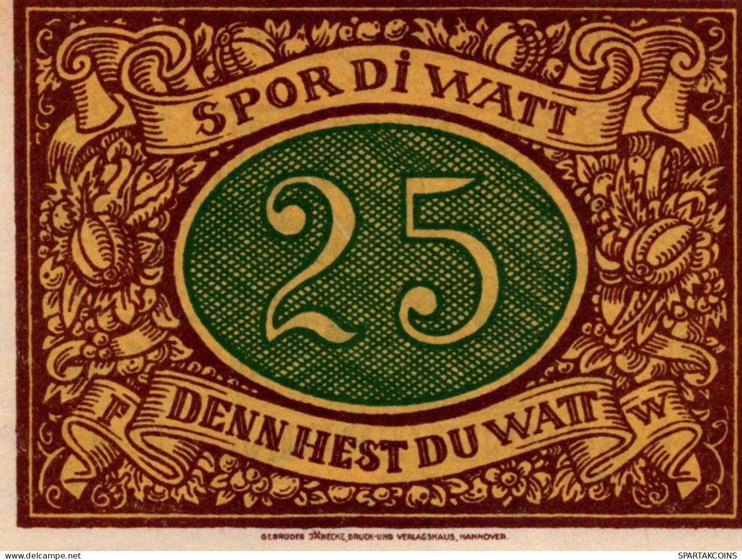 25 PFENNIG 1921 Stadt SCHNEVERDINGEN Hanover DEUTSCHLAND Notgeld Banknote #PF931 - Lokale Ausgaben