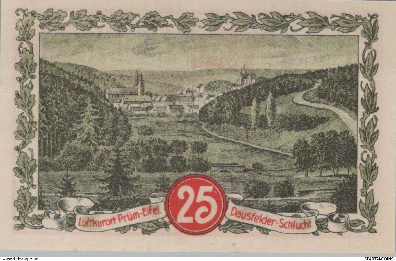 25 PFENNIG 1921 Stadt PRÜM Rhine UNC DEUTSCHLAND Notgeld Banknote #PB770 - [11] Emissioni Locali