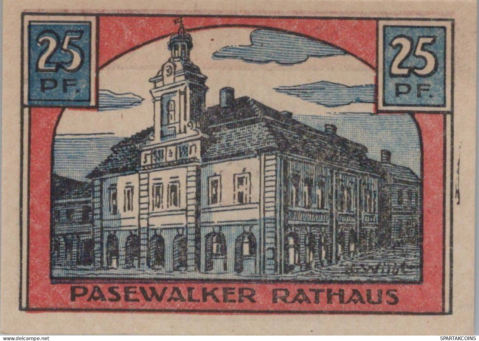 25 PFENNIG 1921 Stadt PASEWALK Pomerania UNC DEUTSCHLAND Notgeld Banknote #PB482 - Lokale Ausgaben