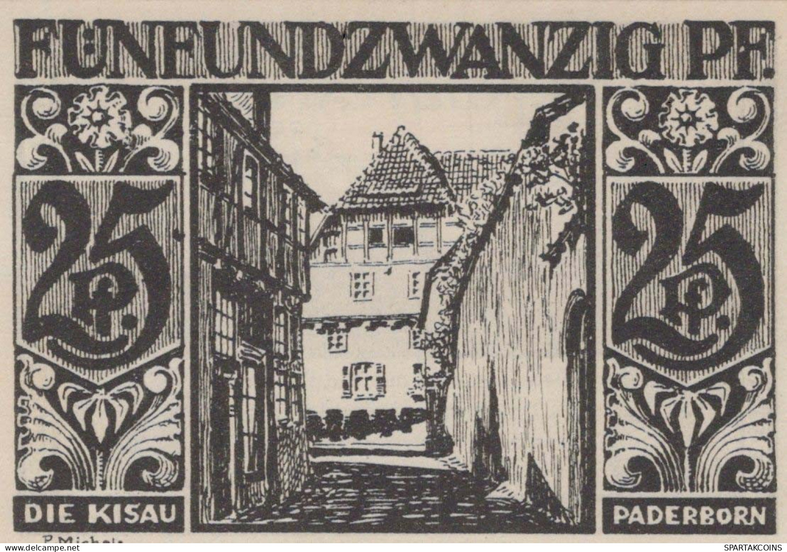 25 PFENNIG 1921 Stadt PADERBORN Westphalia UNC DEUTSCHLAND Notgeld #PI881 - [11] Emissions Locales