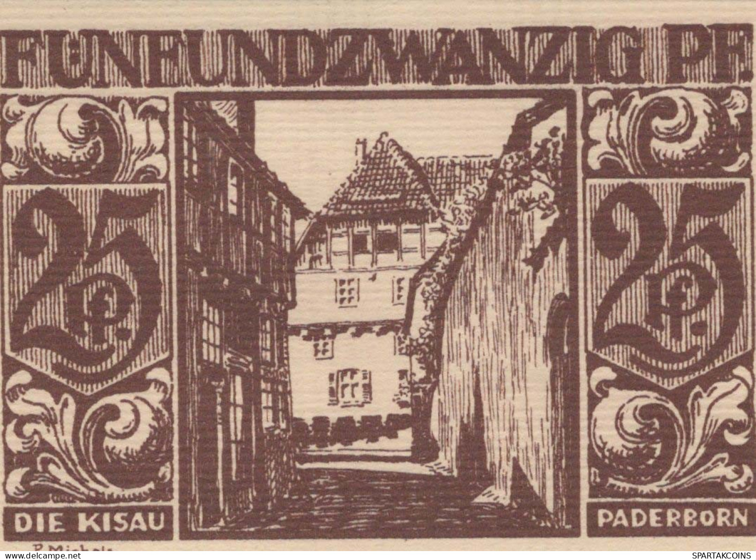 25 PFENNIG 1921 Stadt PADERBORN Westphalia DEUTSCHLAND Notgeld Banknote #PG193 - Lokale Ausgaben