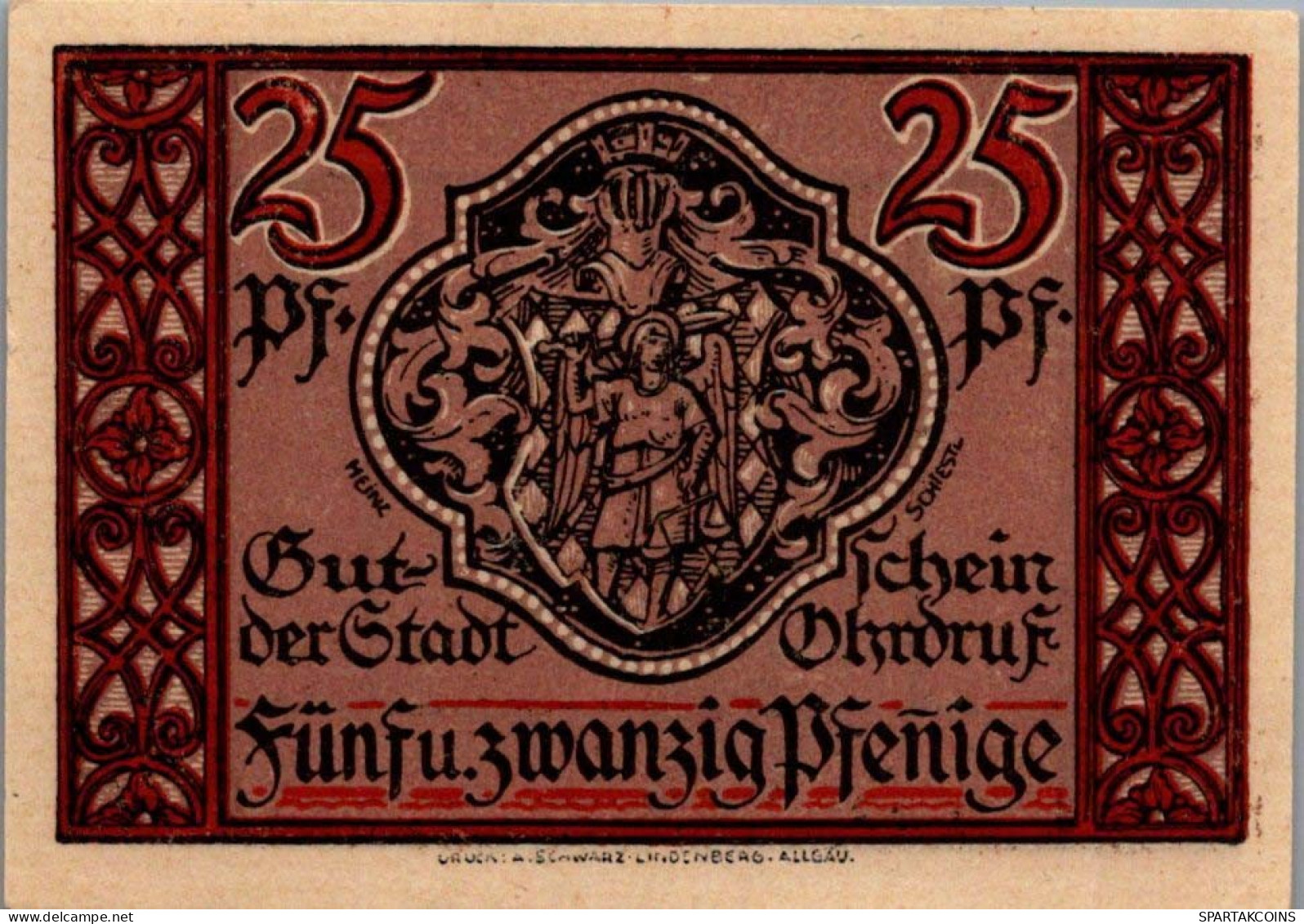 25 PFENNIG 1921 Stadt OHRDRUF Saxe-Coburg And Gotha UNC DEUTSCHLAND #PJ073 - [11] Local Banknote Issues