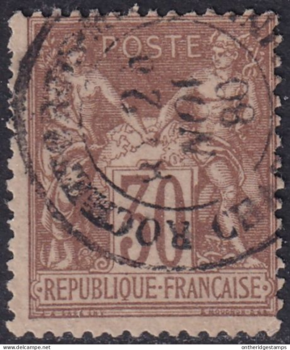 France 1876 Sc 73 Yt 69 Used Rochefort Date Cancel - 1876-1878 Sage (Tipo I)