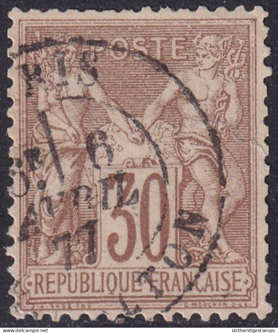 France 1876 Sc 73 Yt 69 Used Paris Date Cancel - 1876-1878 Sage (Type I)