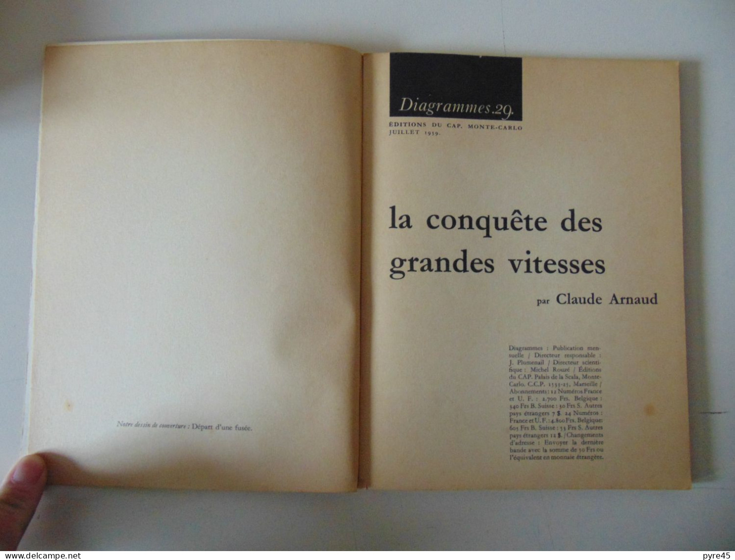 REVUE DIAGRAMMES 29 LA CONQUETE DES GRANDES VITESSES JUILLET 1959 - Wissenschaft