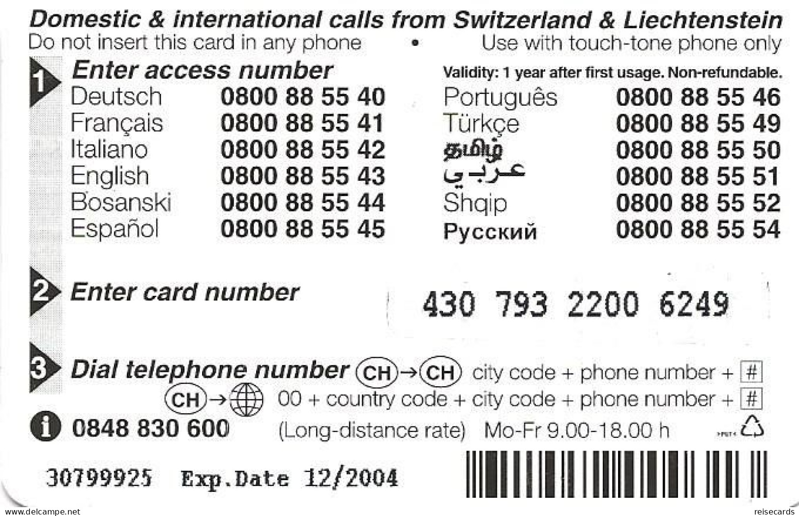 Liechtenstein: TelecomFL - Monkey 12/04 - Liechtenstein