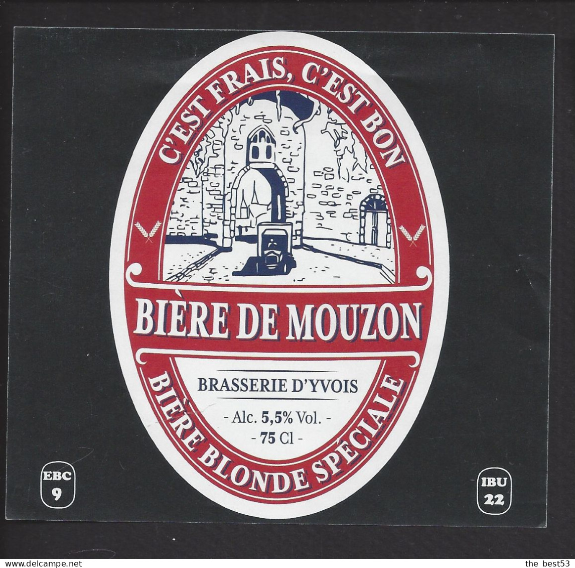 Etiquette De Bière Blonde Spéciale  -  De Mouzon  -    Brasserie D'Yvois à Carignan (08) - Beer