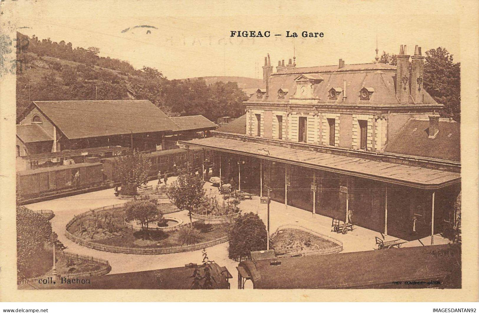 46 FIGEAC AF#DC185 LA GARE WAGONS A QUAI - Figeac