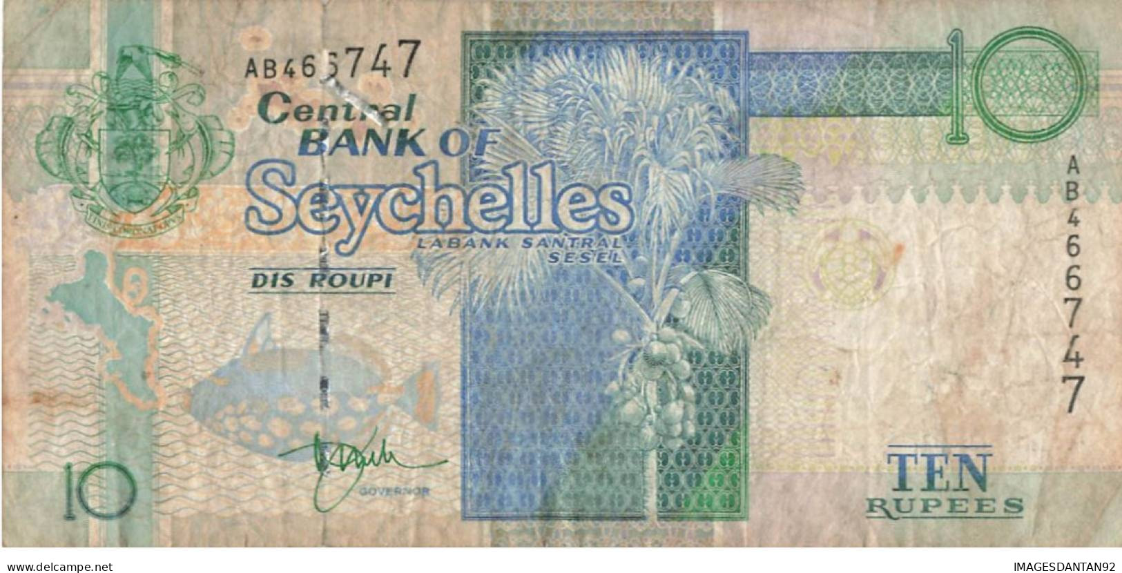 SEYCHELLES 25 ET 10 RUPEES BANK NOTE - Seychellen