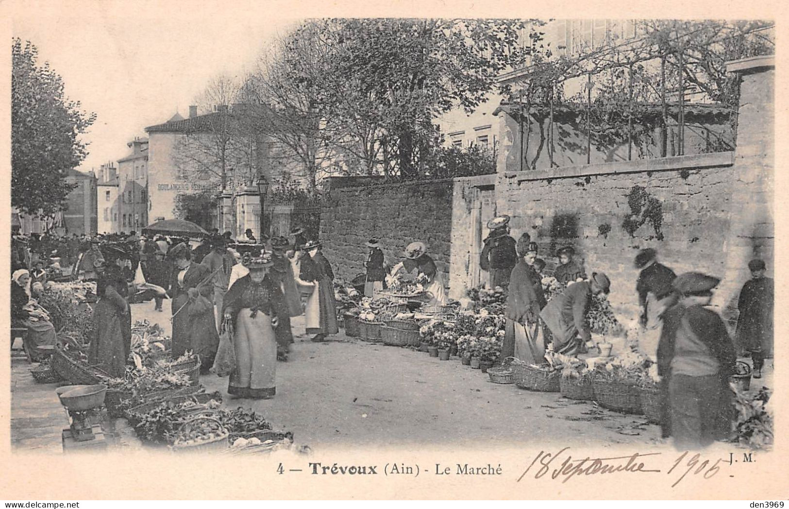 TREVOUX (Ain) - Le Marché - Ecrit 1906 (2 Scans) - Trévoux
