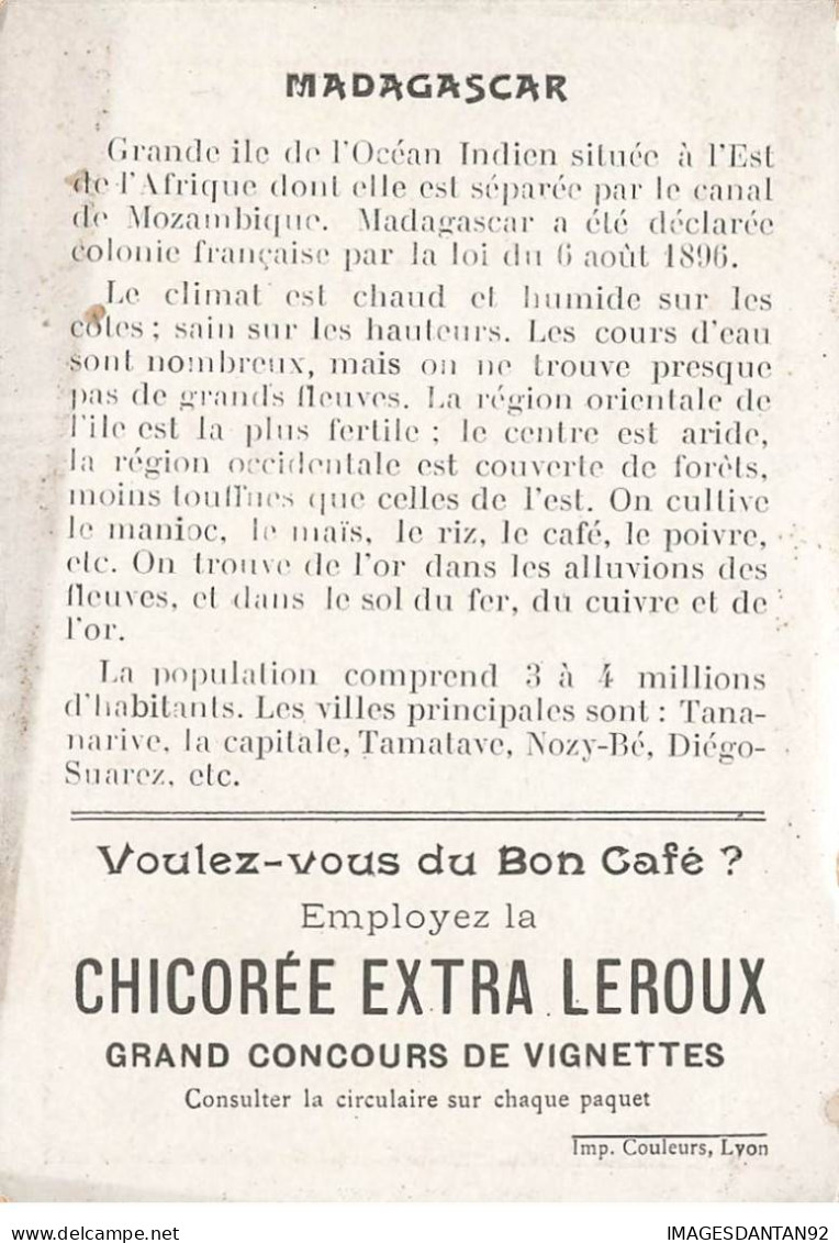CHROMOS AG#MK1043 MADAGASCAR TANANARIVE HOVAS COCOTIER CHICOREE EXTRA LEROUX - Thé & Café