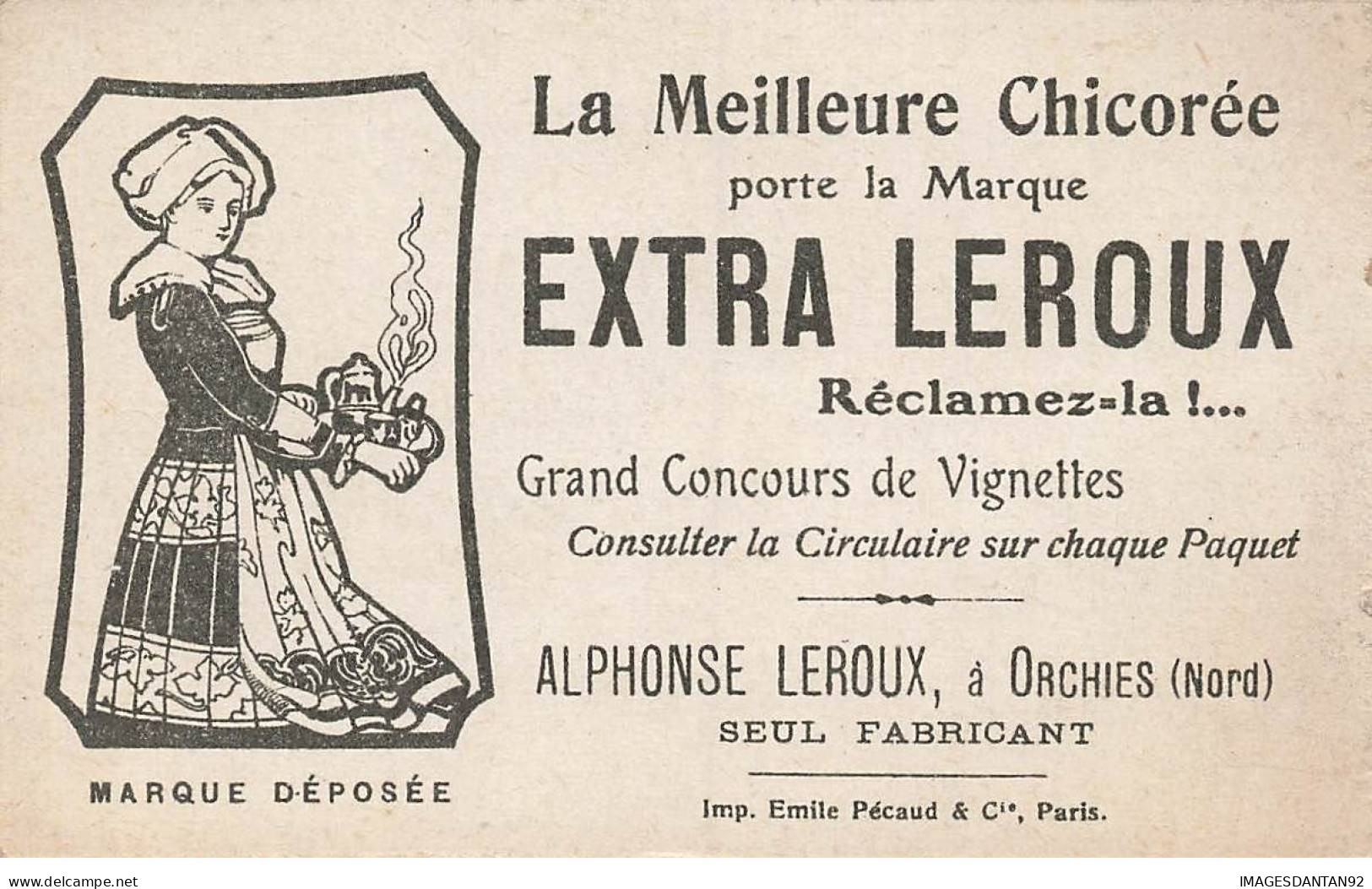 CHROMOS AG#MK1018 LE COR DE CHASSE CHICOREE ALPHONSE LEROUX A ORCHIES NORD - Thé & Café