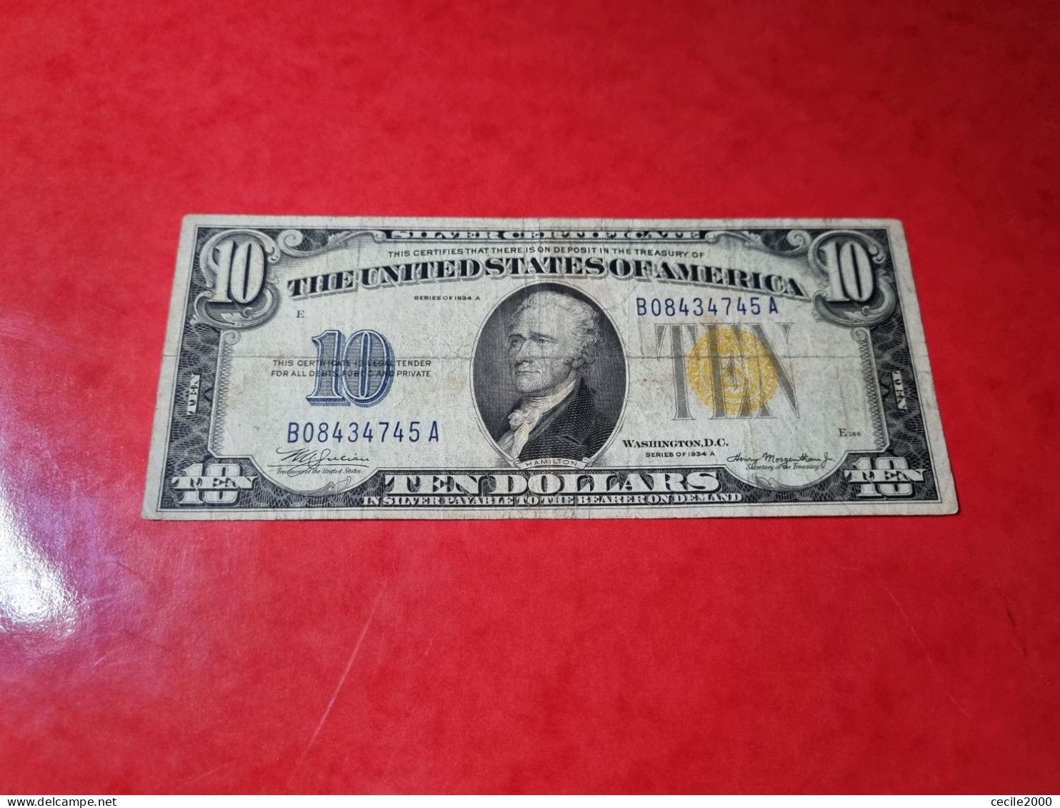1934 A USA $10 DOLLARS *NORTH AFRICA NOTE* UNITED STATES BANKNOTE VF BILLETE ESTADOS UNIDOS *COMPRAS MULTIPLES CONSULTAR - Hawaii, Afrique Du Nord (1942)