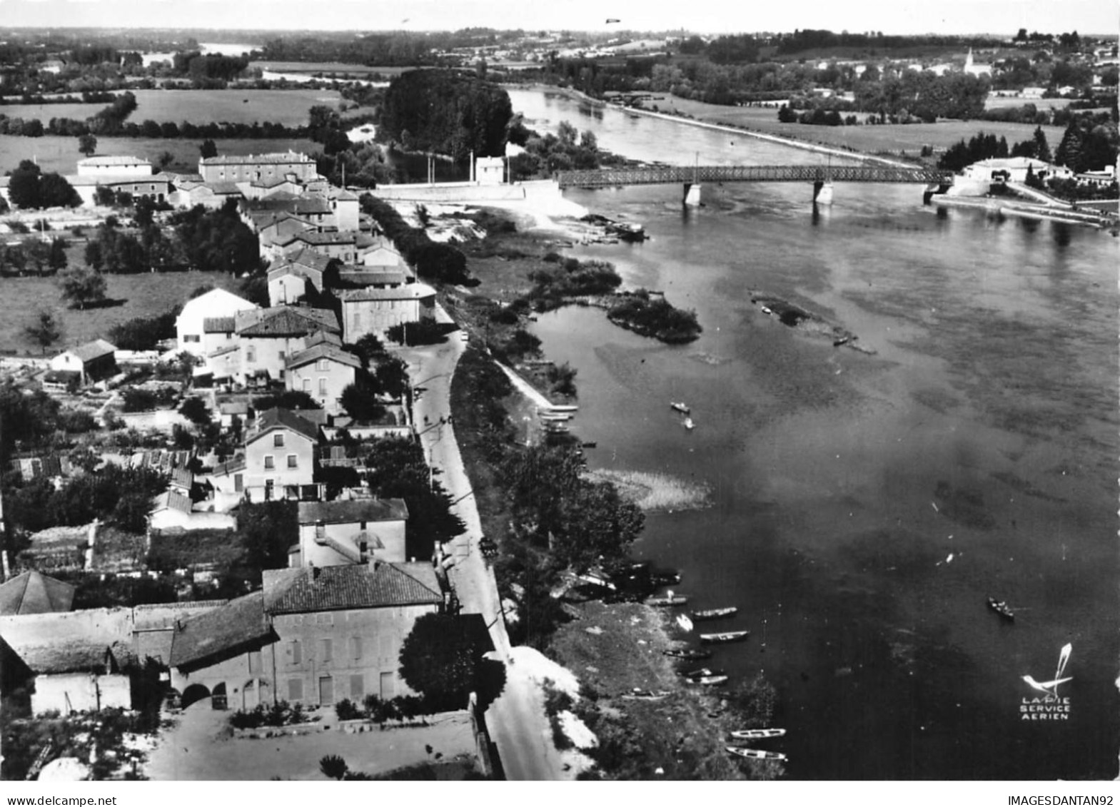 69 BELLEVILLE SUR SAONE AK#DC586 VUE AERIENNE SUR LE PORT LE PONT - Belleville Sur Saone