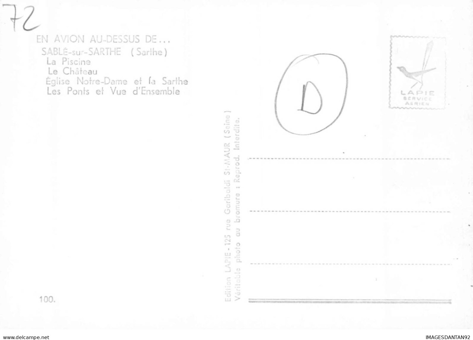 72 SABLE SUR SARTHE AK#DC619 MULTI-VUES AERIENNES DU CHATEAU LA PISCINE EGLISE NOTRE-DAME LES PONTS - Sable Sur Sarthe