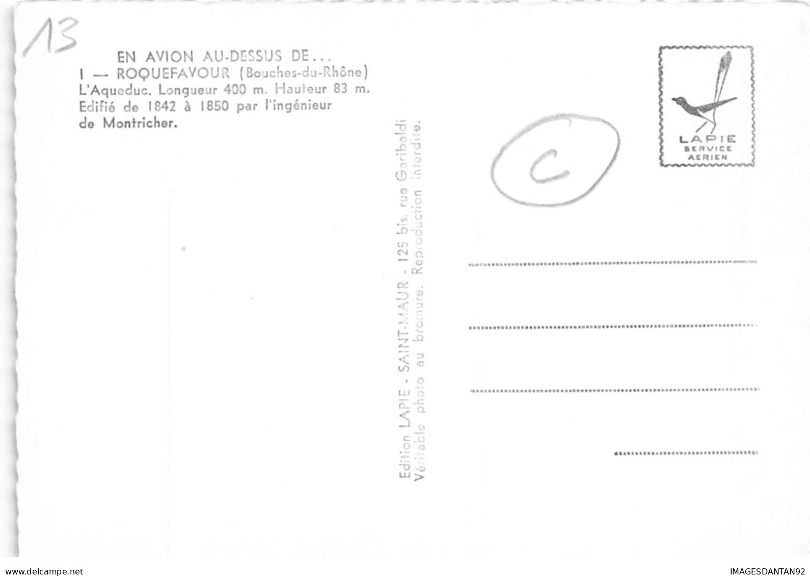 13 ROQUEFAVOUR AJ#MK212 L AQUEDUC VUE AERIENNE NUM 1 - Roquefavour