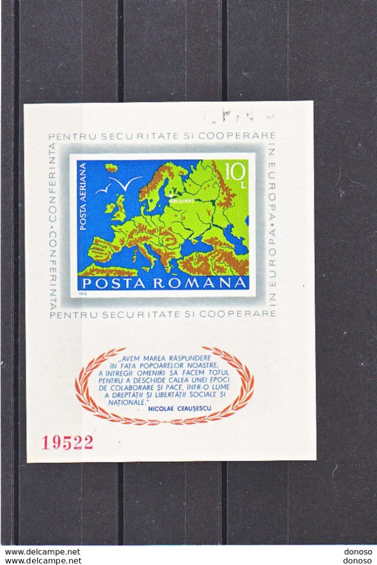 ROUMANIE 1975 CONFERENCE HELSINKI Yvert BF 121a, Michel Block 125 NEUF** MNH Cote Yv 150 Euros - Blocks & Kleinbögen