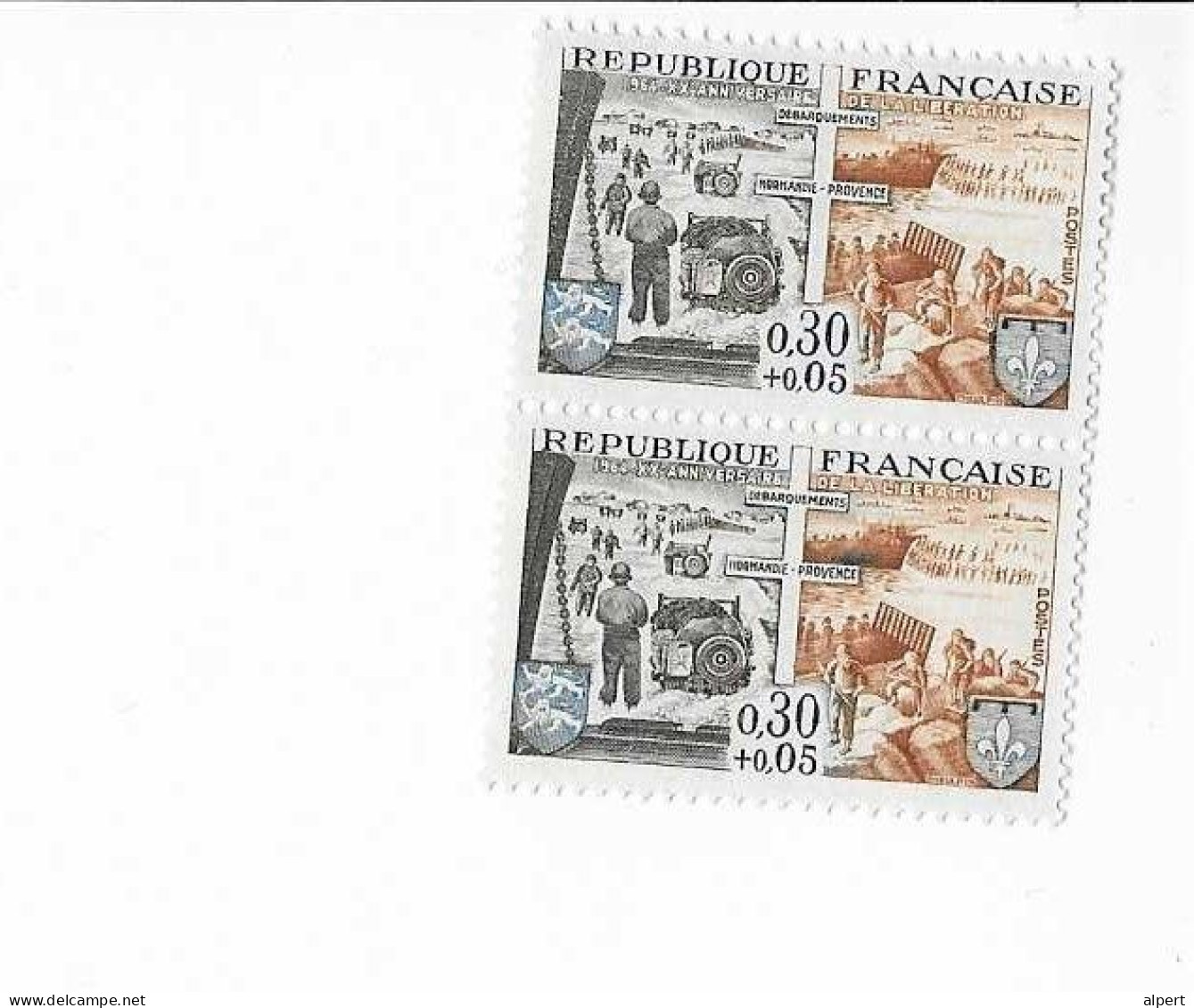 1409 Haut De La Croix Ouvert Sur 1er Timbre - Tâche Bleu Sur Le  2ème Paire Verticale - Unused Stamps
