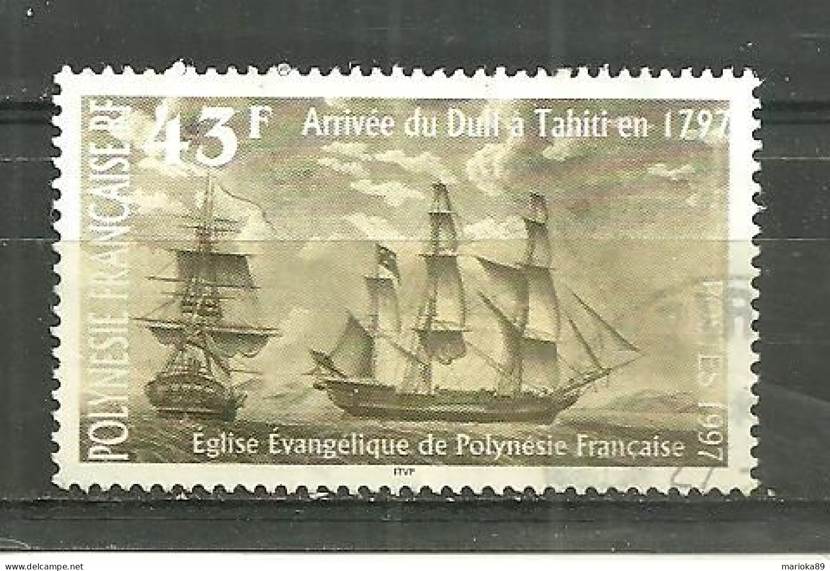 TP OBLITERE / ARRIVEE DE L'EVANGILE A TAHITI 1797 / EGLISE EVANGELIQUE - Autres & Non Classés