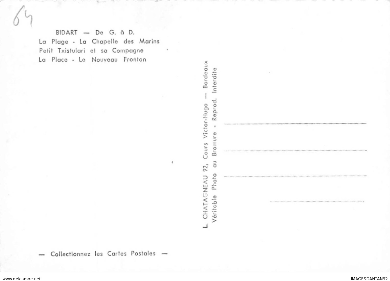 64 BIDART AJ#MK484 SOUVENIR MULTI VUES - Bidart