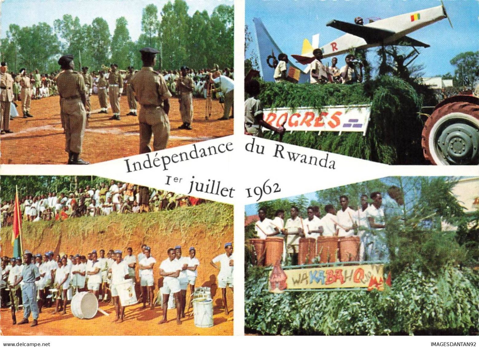 RWANDA AM#DC456 MULTI-VUES INDEPENDANCE DU RWANDA 1 ER JUILLET 1962 CHAR DU PROGRES DE LA LIBERTE TAMBOURS DE KITENKIRO - Ruanda