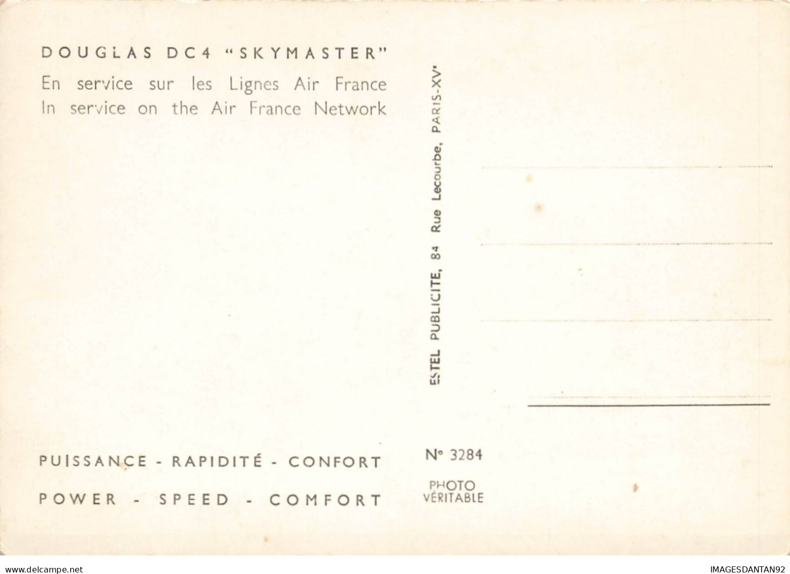 AVIATION AL#AL00497 PHOTO AVION DOUGLAS DC SKYMASTER EN SERVICE SUR LES LIGNES AIR FRANCE - 1939-1945: II Guerra
