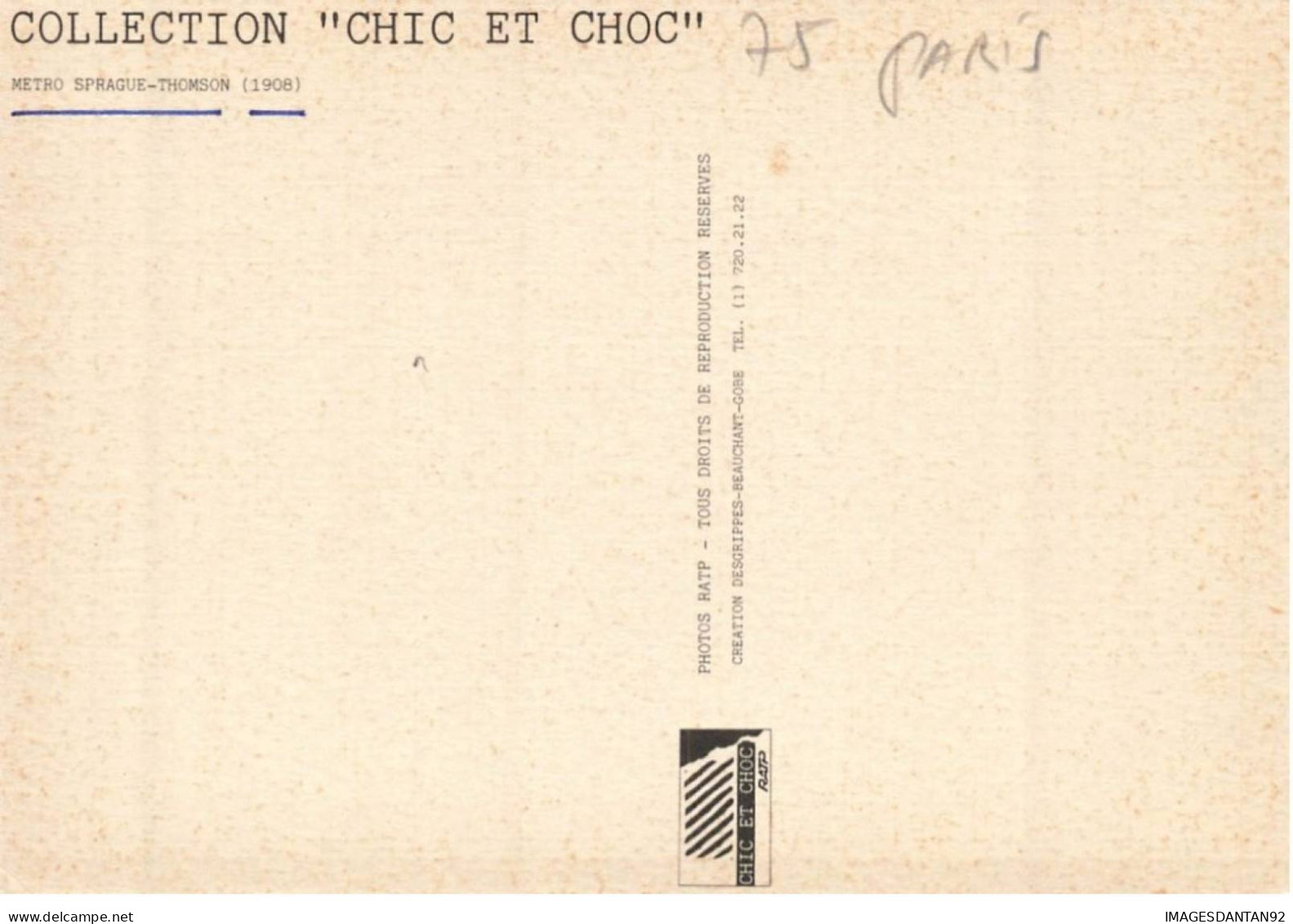 75 PARIS AK#DC631VUE SUR LE METRO MOTRICE SPRAGUE THOMSON UTILISE JUSQU EN 1983 - Metro, Stations