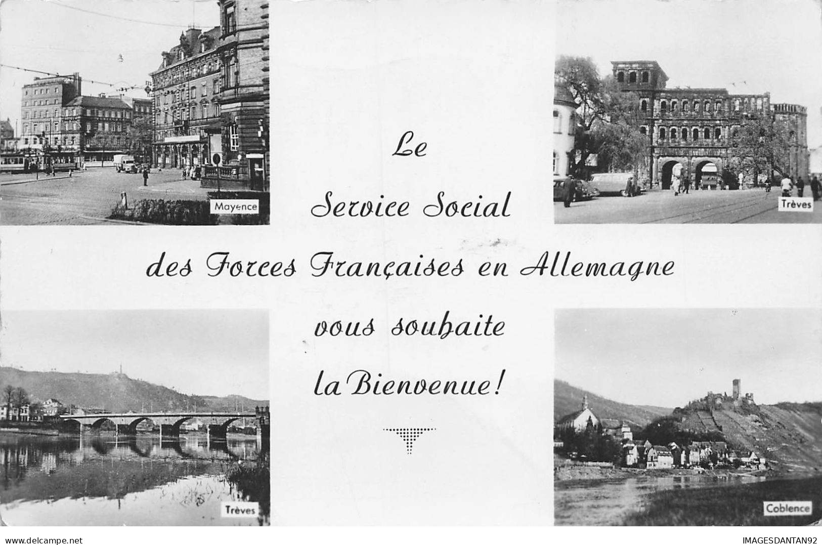 ALLEMAGNE AL#AL00266 TREVES MAYENCE COBLENCE CARTE DU SERVICE SOCIAL DES FORCES FRANCAISE - Trier