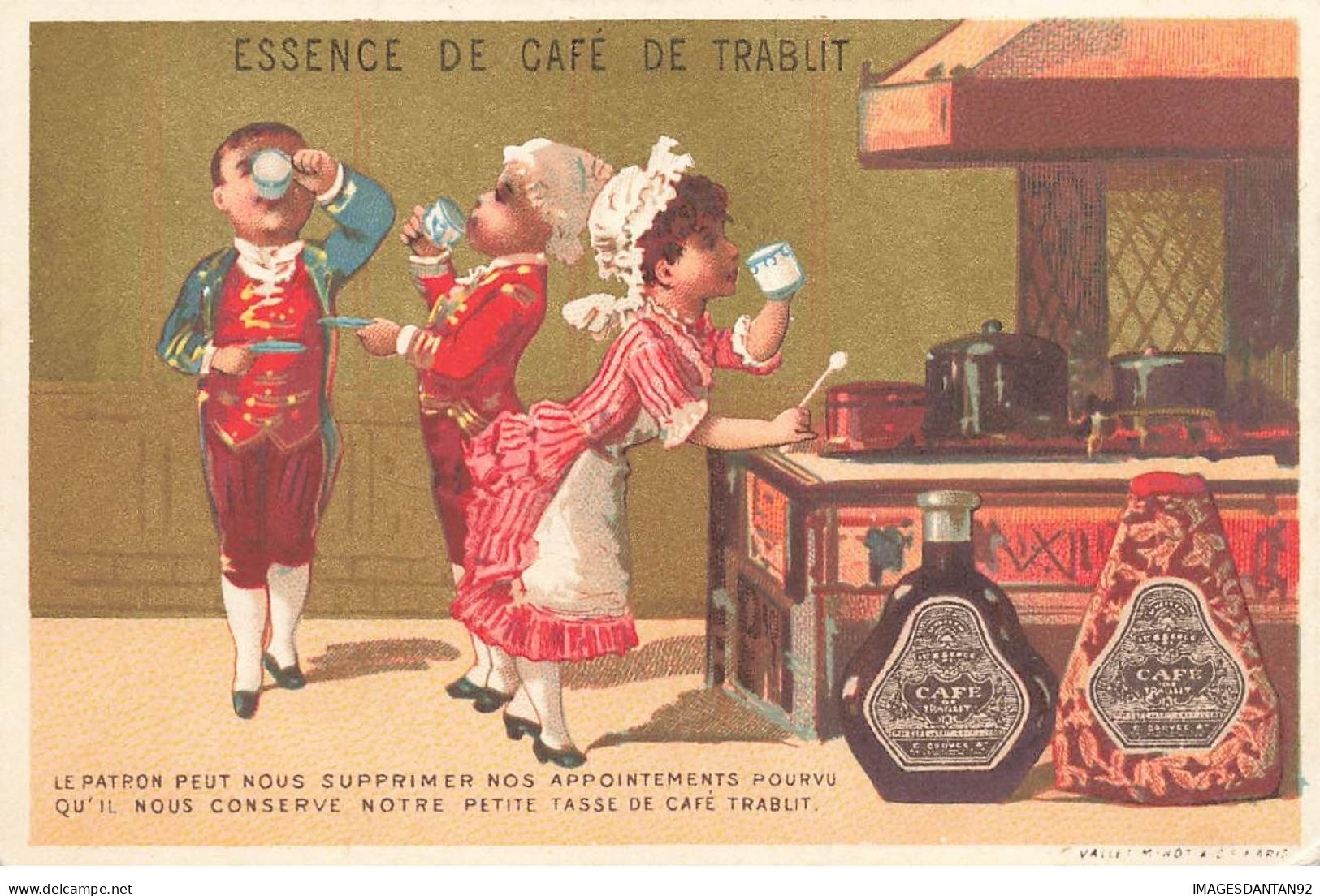 CHROMOS AO#AL000212 L ESSENCE DE CAFE TRABLIT PARIS DOMESTIQUES PRENNANT UN CAFE DANS LA CUISINE - Tè & Caffè