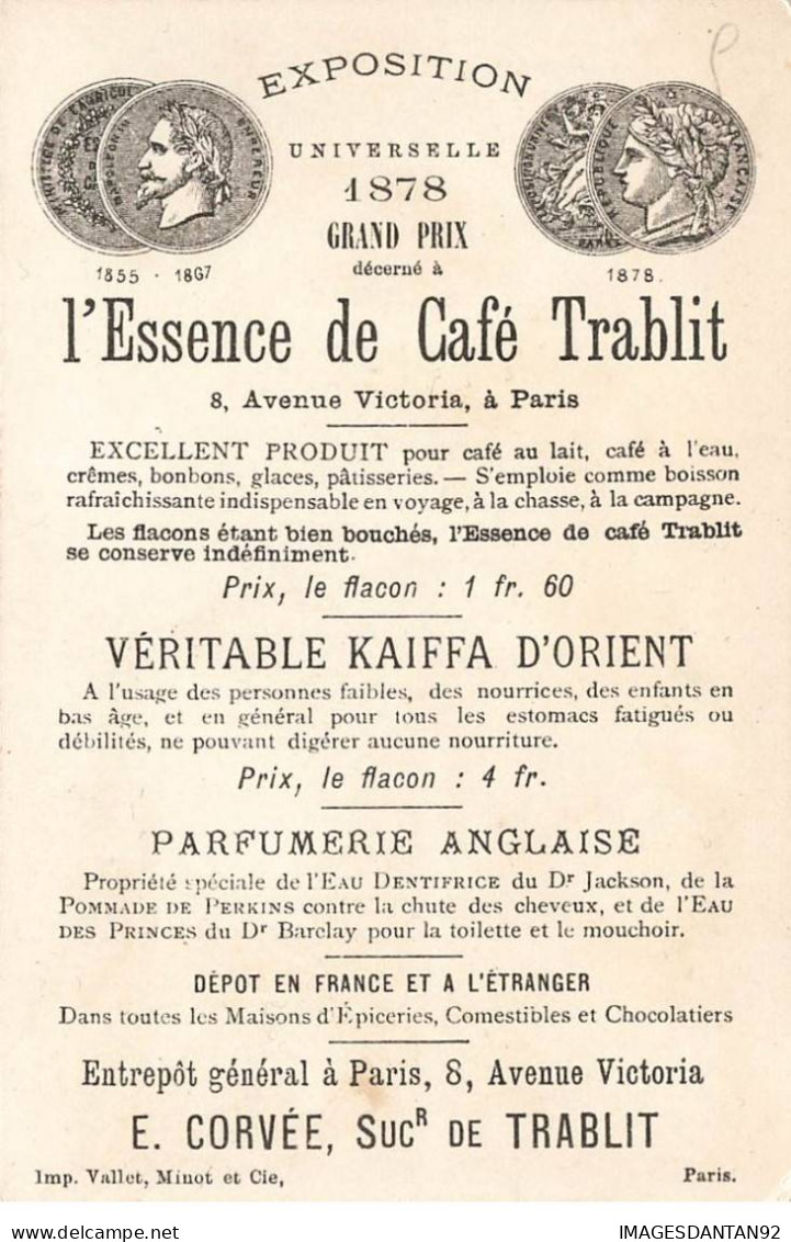 CHROMOS AO#AL000212 L ESSENCE DE CAFE TRABLIT PARIS DOMESTIQUES PRENNANT UN CAFE DANS LA CUISINE - Thé & Café