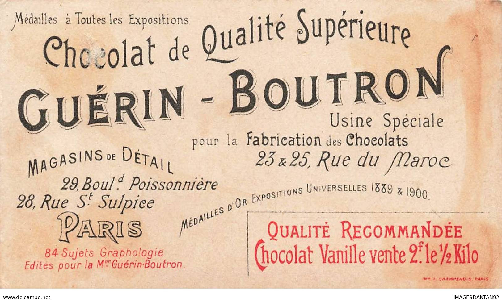 CHROMOS AO#AL00073 CHOCOLAT GUERIN BOUTRON PARIS AMOUR DE L EPARGNE - Guerin Boutron