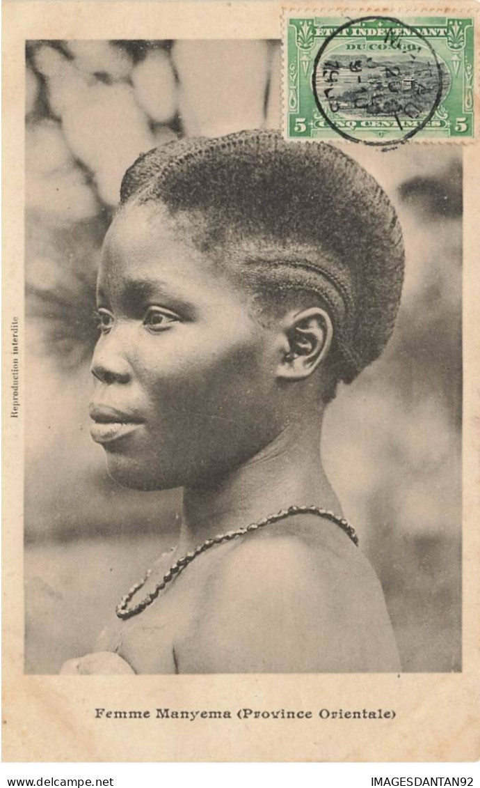 CONGO AL#AL00335 FEMME MANYEMA TYPES COIFFURE - Congo Belga