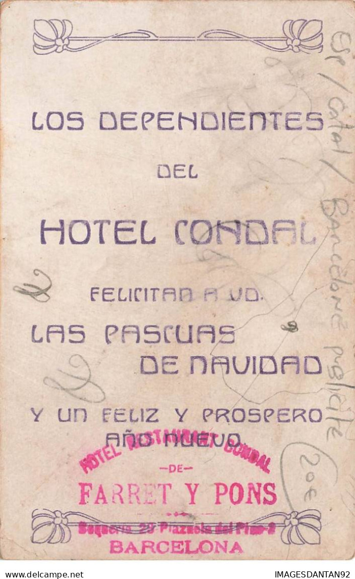 ESPAGNE AL#AL00311 BARCELONA LOS DEPENDIENTES DEL HOTEL CONDAL PUBLICITE COUPLE ENFANT SUR UNE LUGE - Barcelona