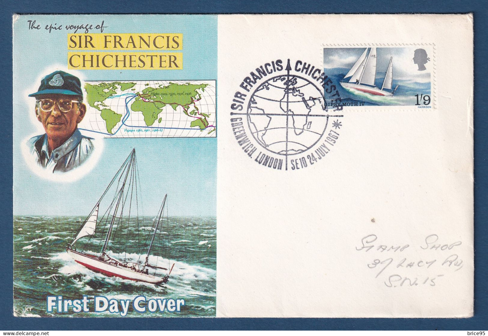 Grande Bretagne - FDC - Premier Jour - Sir Francis Chichester - 1967 - 1952-1971 Em. Prédécimales