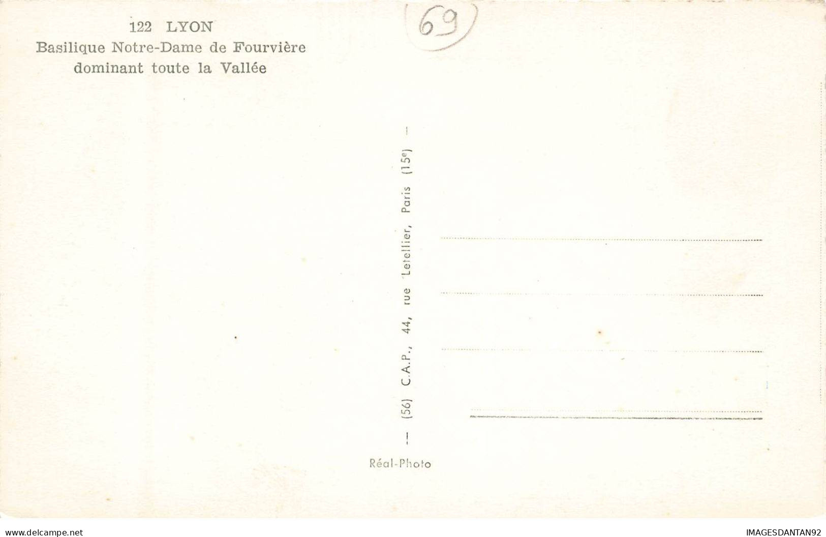 69 LYON AN#MK0711 BASILIQUE NOTRE DAME DE FOURVIERE DOMINANT TOUTE LA VALLEE - Lyon 1