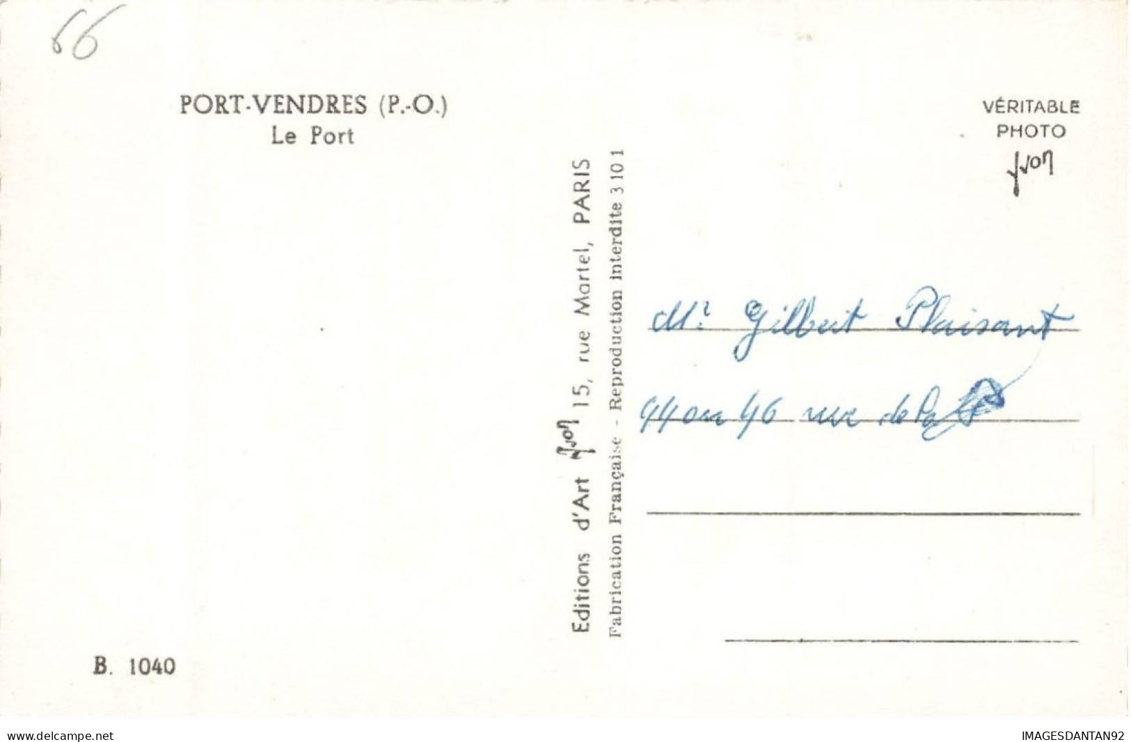 66 PORT VENDRES AN#MK0654 LE PORT - Port Vendres