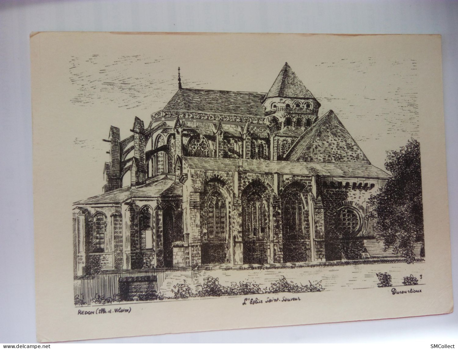 Redon, église Saint Sauveur (Dessin Yves Ducourtioux) (GF3978) - Redon