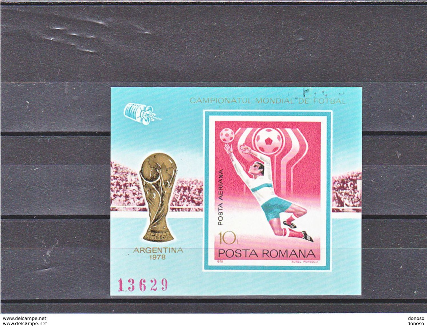 ROUMANIE 1978 Coupe Du Monde De Football Yvert BF 133a, Michel Block 150 NEUF** MNH Cote Yv 60 Euros - Blocks & Kleinbögen