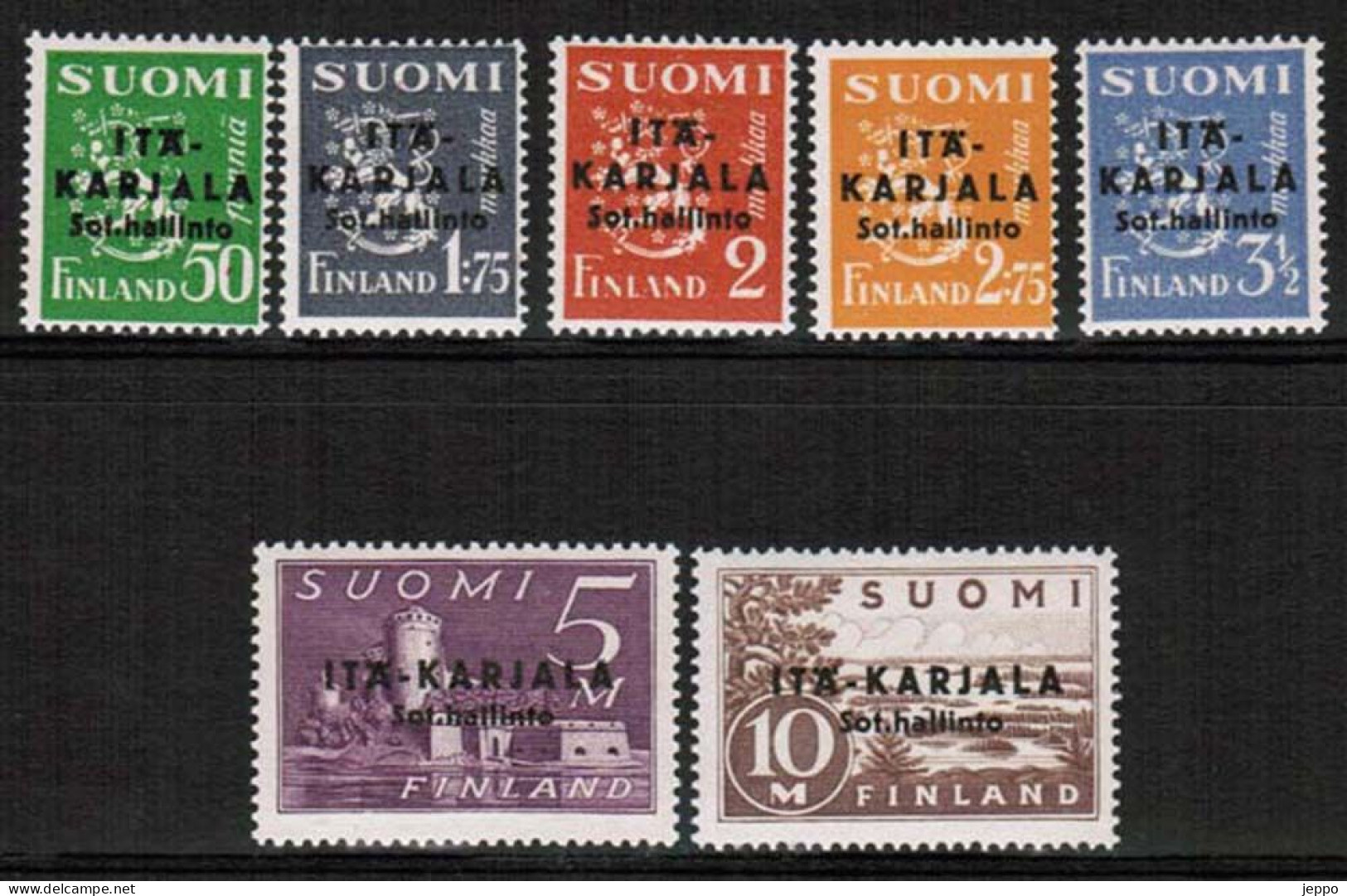 1941 Finland, Itä-Karjala (East Carelia) 1 - 7 **. - Lokale Uitgaven