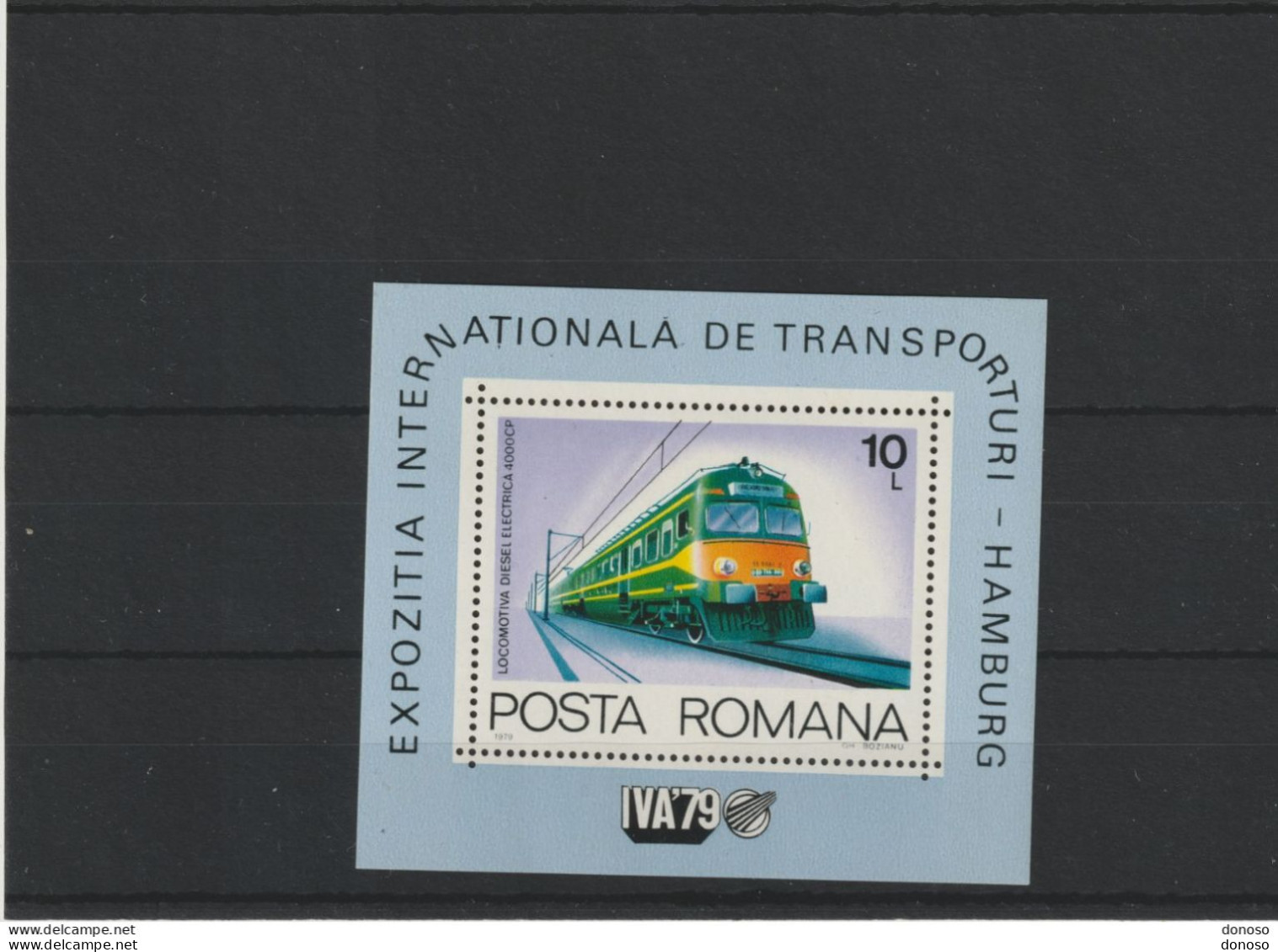 ROUMANIE 1979 Train, Locomotive électrique Yvert BF 138, Michel Block 166 NEUF** MNH Cote 6,50 Euros - Blokken & Velletjes