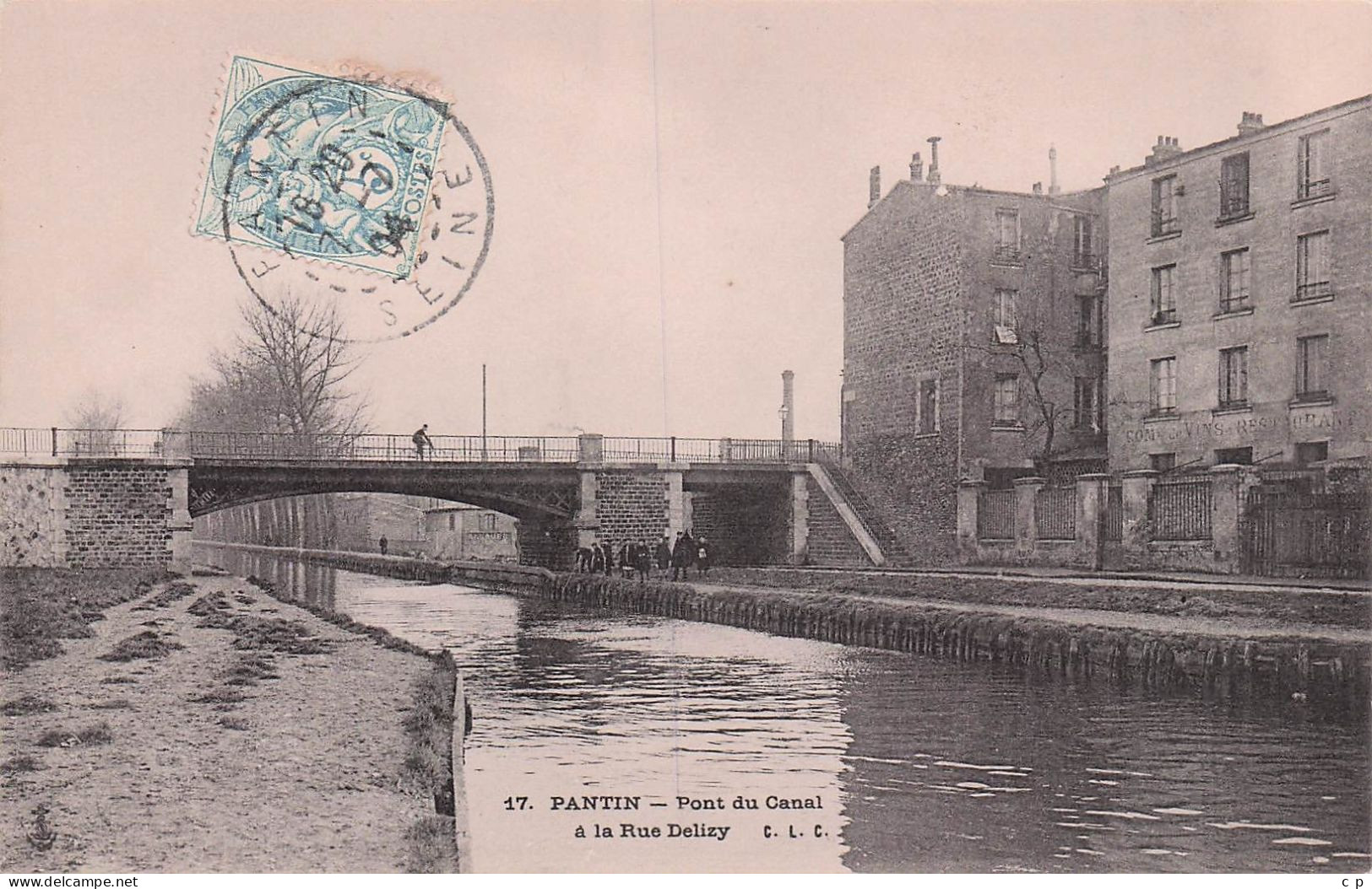 Pantin - Pont Du Canal Et Rue Delizy - Canal De L'Ourcq  - CPA °J - Pantin