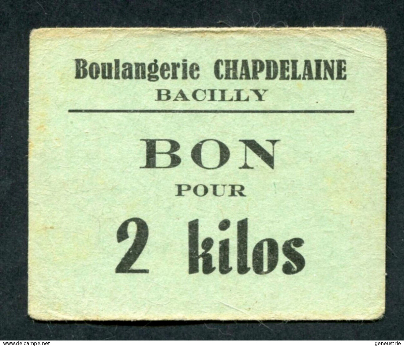 Jeton-carton De Nécessité Boulangerie Chapdelaine Bacilly / Bon Pour 2 Kilos (pain) Manche - Normandie - Noodgeld