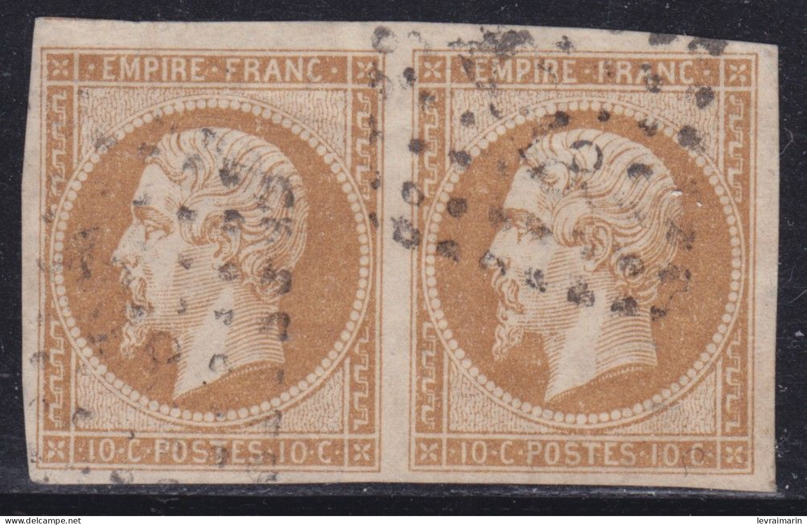 N°13A Belle Paire Avec Belles Marges Et Oblitération Légère, TB - 1853-1860 Napoléon III.