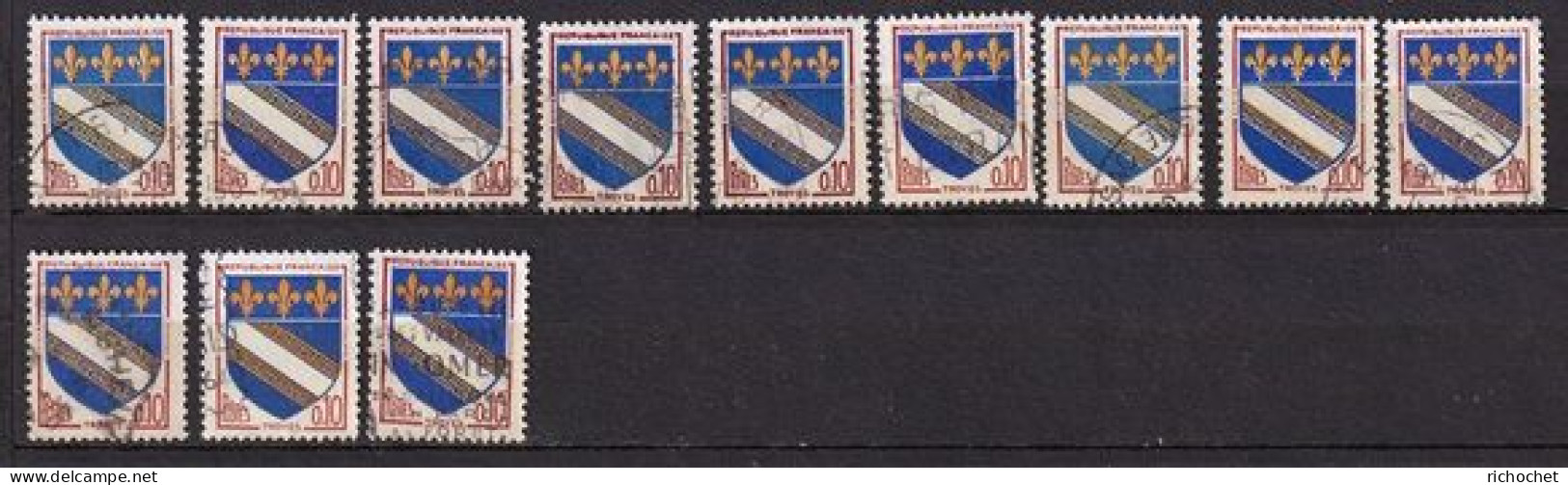 France 1353 (95x) ° Pour étude - Used Stamps