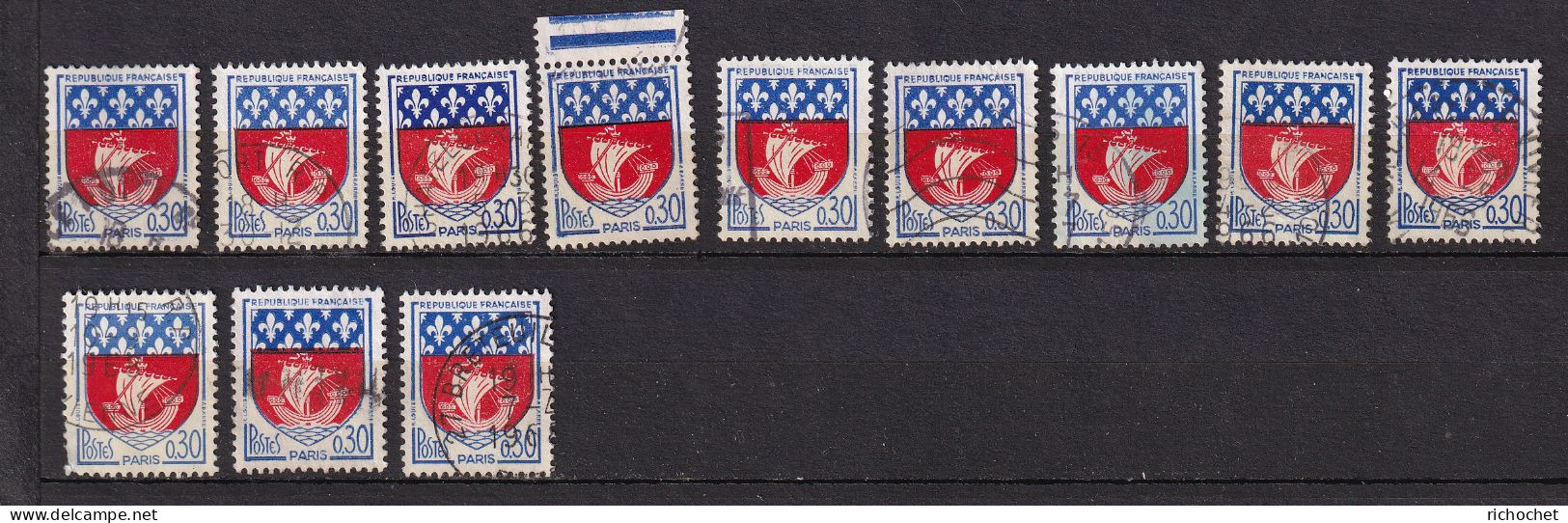 France 1354B (174x) ° Pour étude - Used Stamps