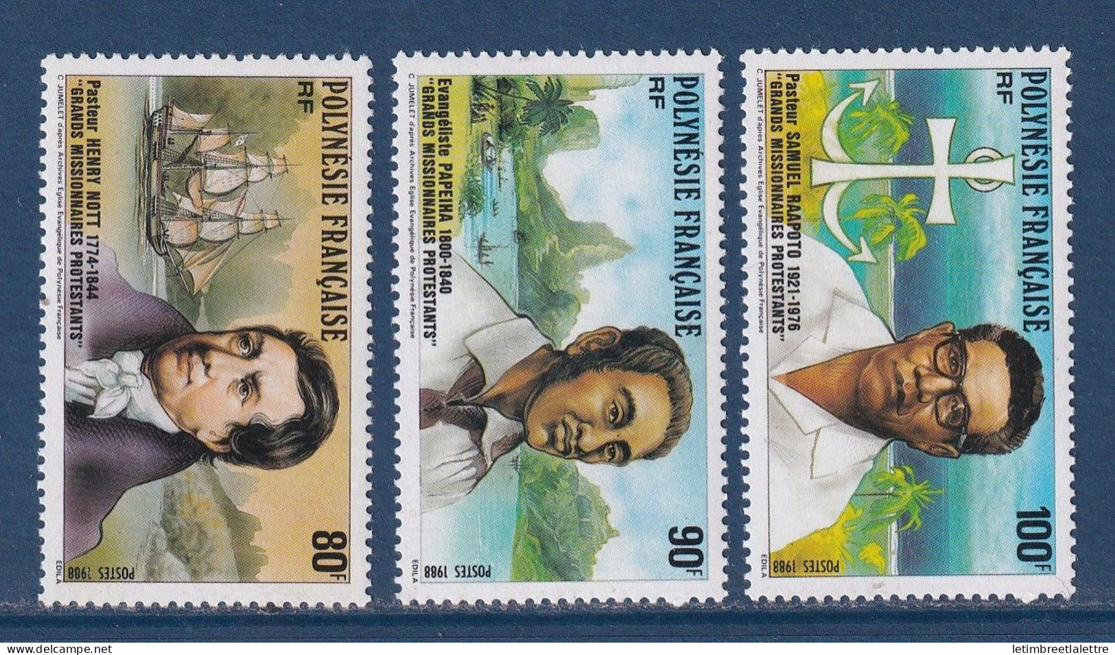 Polynésie Française - YT N° 318 à 320 ** - Neuf Sans Charnière - 1988 - Neufs