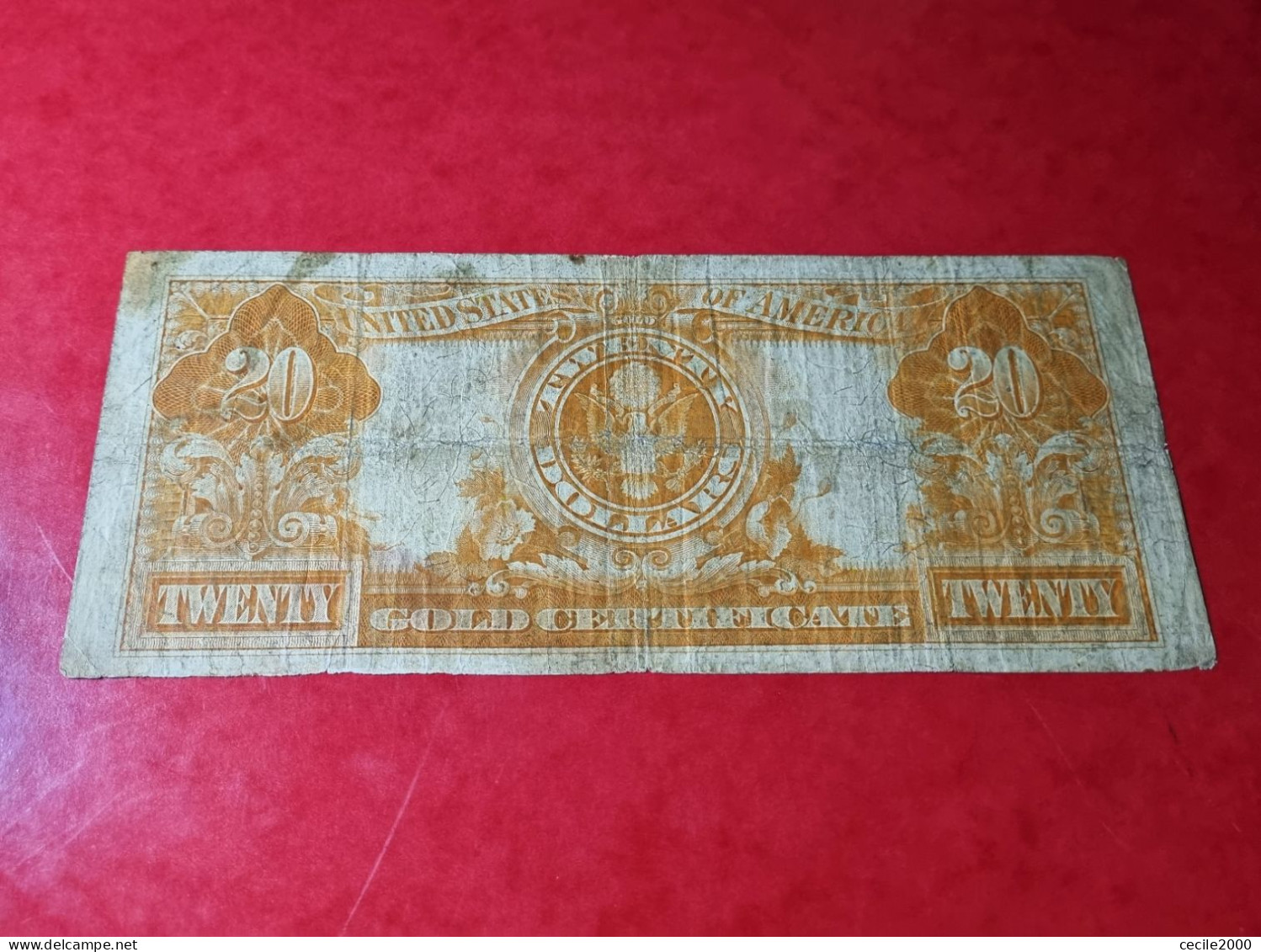 1922 USA $20 DOLLARS *GOLD CERTIFICATE* UNITED STATES BANKNOTE F/F+ BILLETE ESTADOS UNIDOS *COMPRAS MULTIPLES CONSULTAR* - Gold Certificates (1882-1922)