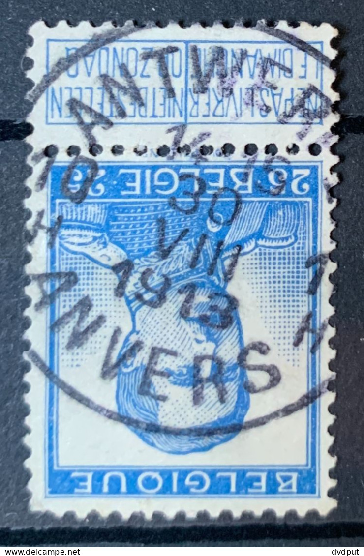 België, 1912, Nr 125, Gestempeld ANVERS ANTWERPEN - 1912 Pellens