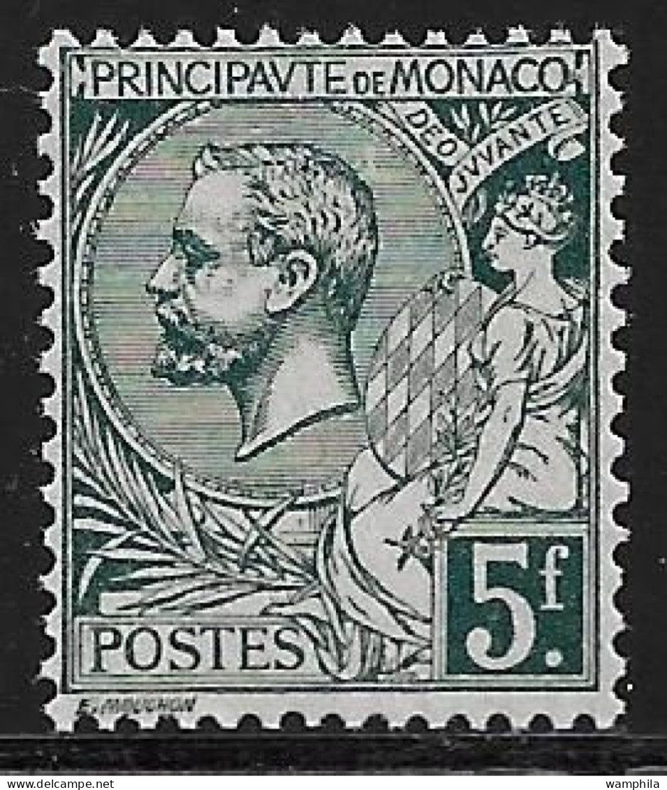 Monaco N°47** Vert-gris Foncé. Superbe Centrage Cote 60€ - Unused Stamps